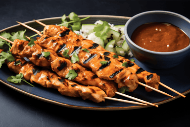 Keto Chicken Satay with Peanut Sauce
