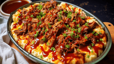 Keto Creamy Pulled Pork Cauliflower Bake
