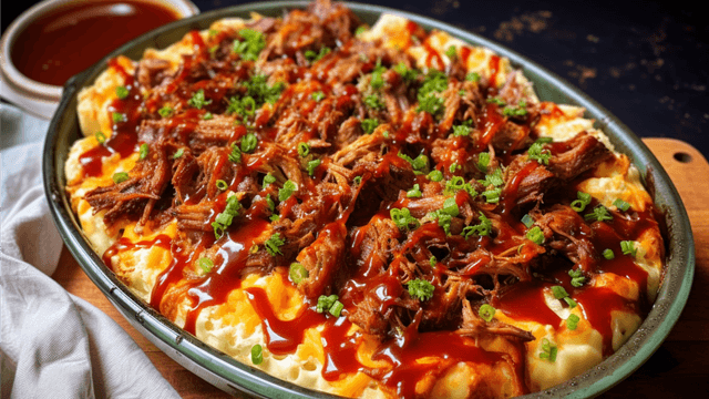 Keto Creamy Pulled Pork Cauliflower Bake