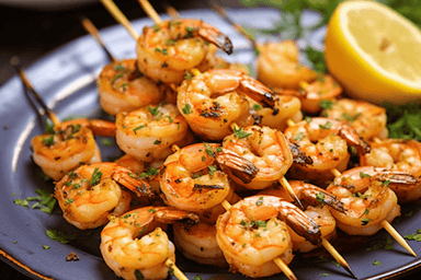 Keto Grilled Lemon Garlic Shrimp Kabobs