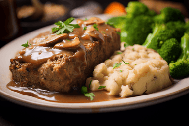 Keto Meatloaf with Mushroom Gravy