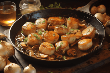 Keto Pan Seared Shallots and Mushrooms