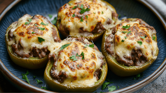 Keto Philly Cheesesteak Stuffed Peppers