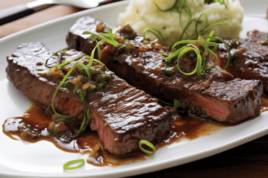 Keto Skirt Steak with French Onion Gravy