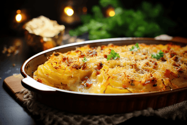Keto Spaghetti Squash Au Gratin with Bacon