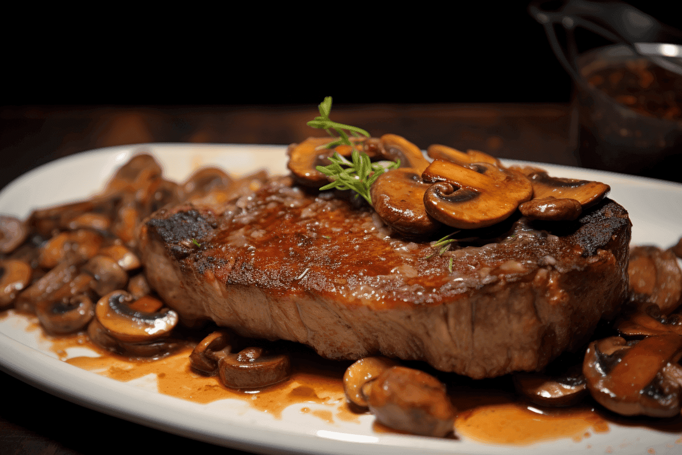 Steak with Mushroom Port Sauce