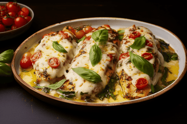 Keto Tomato Basil Artichoke Baked Chicken