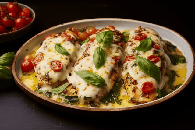 Keto Tomato Basil Artichoke Baked Chicken