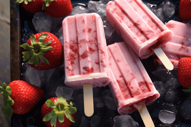 Keto Dairy Free Strawberry & Cream Popsicles